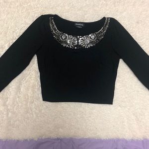 Bebé Black Crop Top SZ XS.